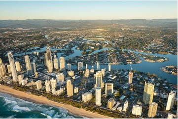 Sunrise Aerial Photo Surfers Paradise QLD Aerial Photography