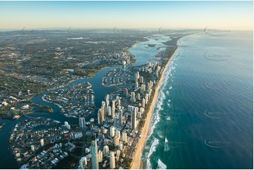 Sunrise Aerial Photo Surfers Paradise QLD Aerial Photography