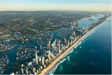 Sunrise High Altitude Aerial Photo Surfers Paradise QLD Aerial Photography