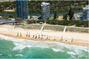 Hobie Cats on Main Beach Gold Coast QLD Aerial Photography