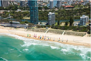 Hobie Cats on Main Beach Gold Coast QLD Aerial Photography