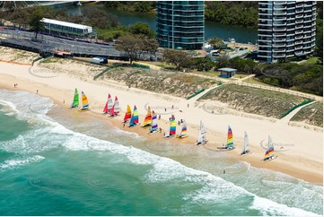 Hobie Cats on Main Beach Gold Coast QLD Aerial Photography