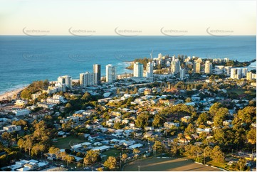 Sunset Aerial Photo Coolangatta QLD Aerial Photography