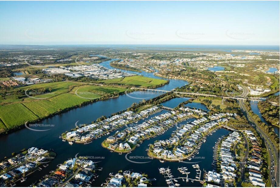 Aerial Photo River Links Estate Helensvale QLD