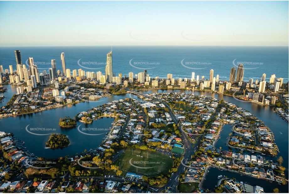 Sunset Aerial Photo Surfers Paradise QLD Aerial Photography