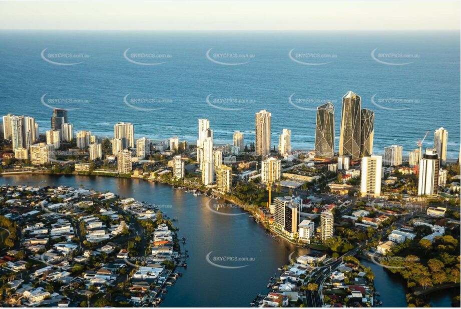 Sunset Aerial Photo Surfers Paradise QLD Aerial Photography