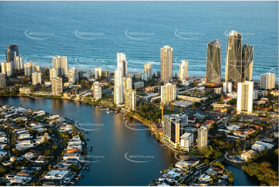 Sunset Aerial Photo Surfers Paradise QLD Aerial Photography