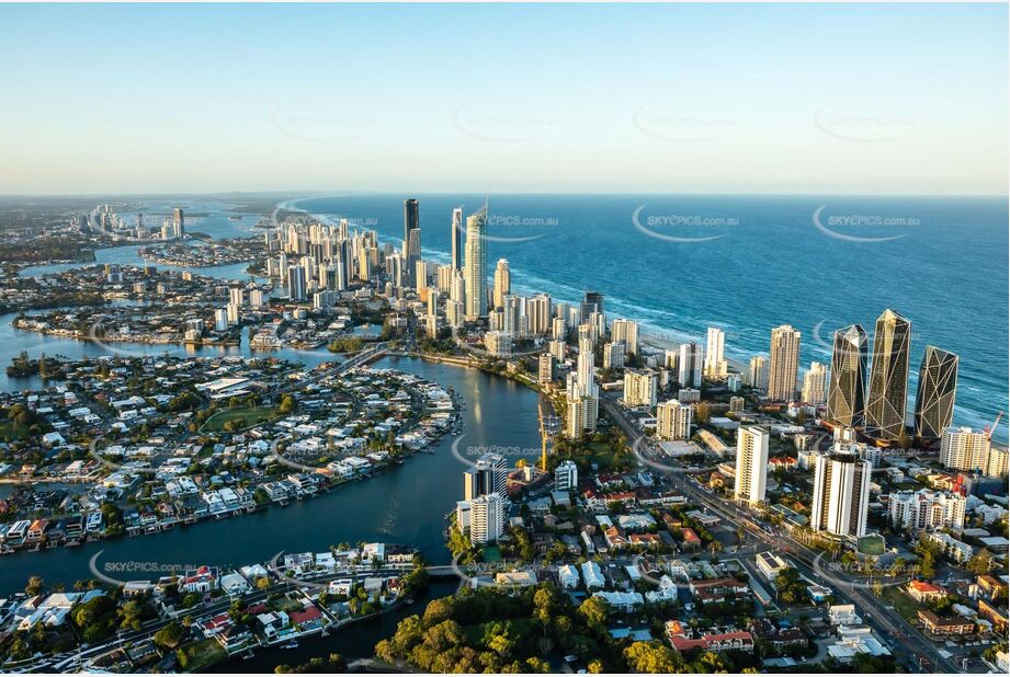 Sunset Aerial Photo Surfers Paradise QLD Aerial Photography