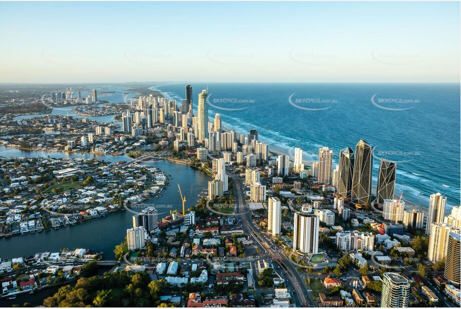 Sunset Aerial Photo Surfers Paradise QLD Aerial Photography