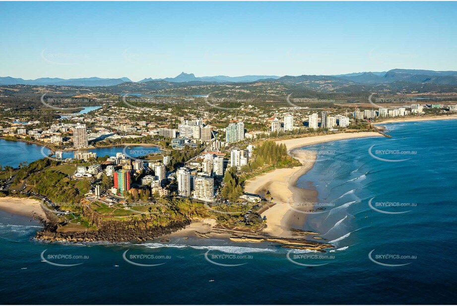 Sunrise Aerial Photo of Point Danger & Snapper Rocks QLD