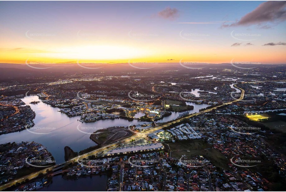 Last Light Aerial Photo Varsity Lakes QLD