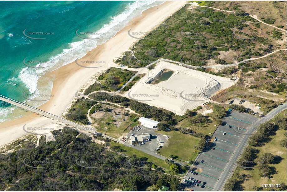 Sand Bypass Jetty & Sand Stockpile - The Spit QLD Aerial Photography