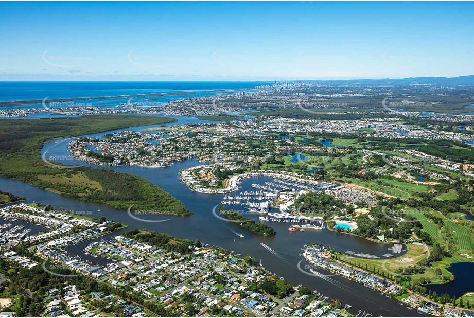 Aerial Photo Sanctuary Cove Hope Island QLD