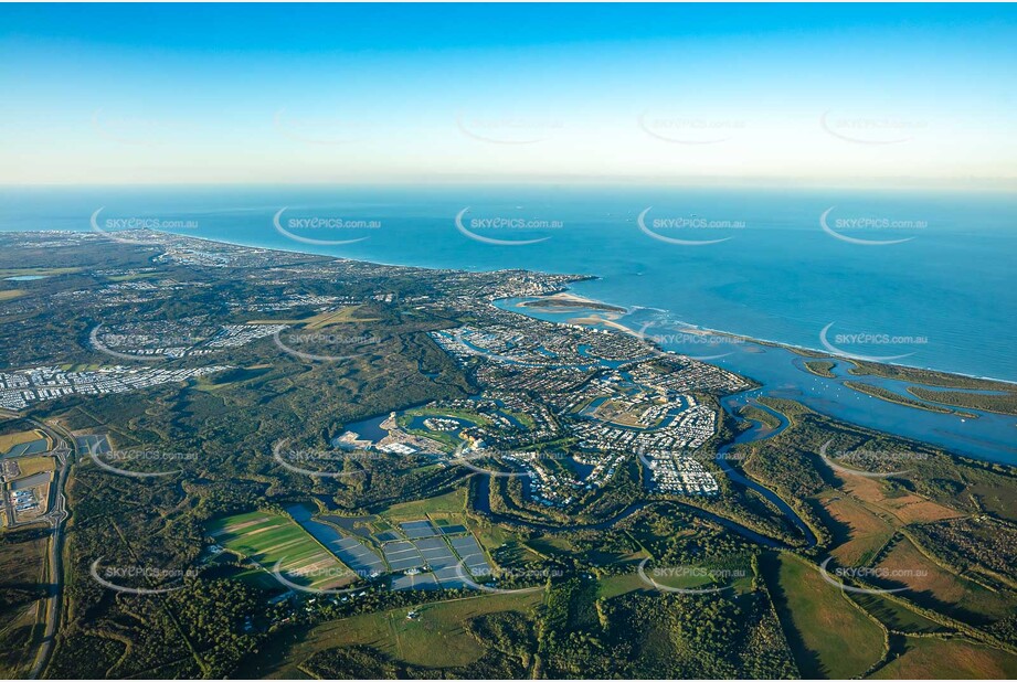 Sunset Aerial Photo Pelican Waters QLD Aerial Photography