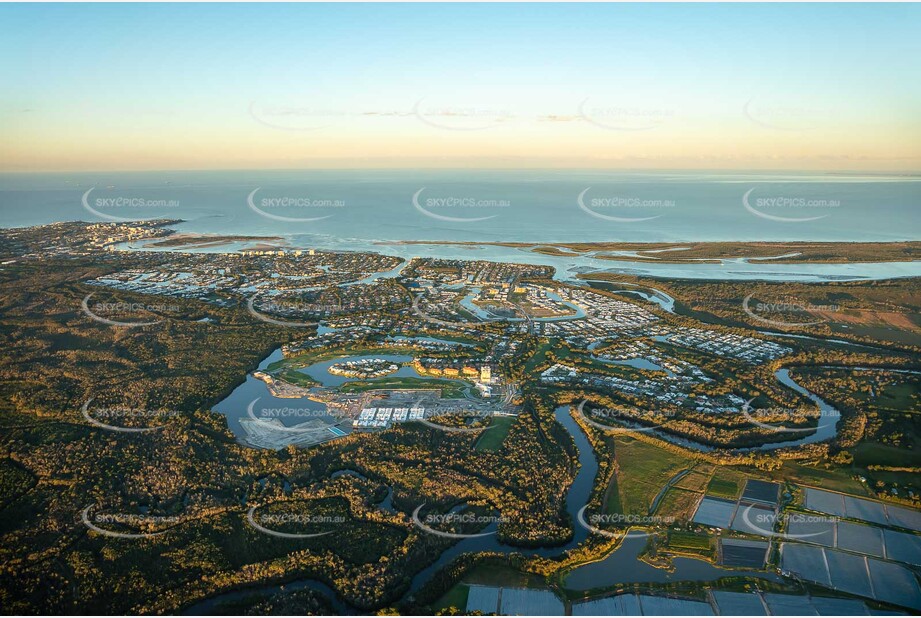 Sunset Aerial Photo Pelican Waters QLD Aerial Photography