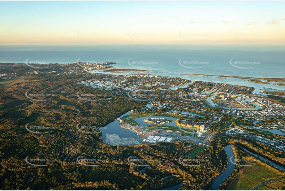 Sunset Aerial Photo Pelican Waters QLD Aerial Photography