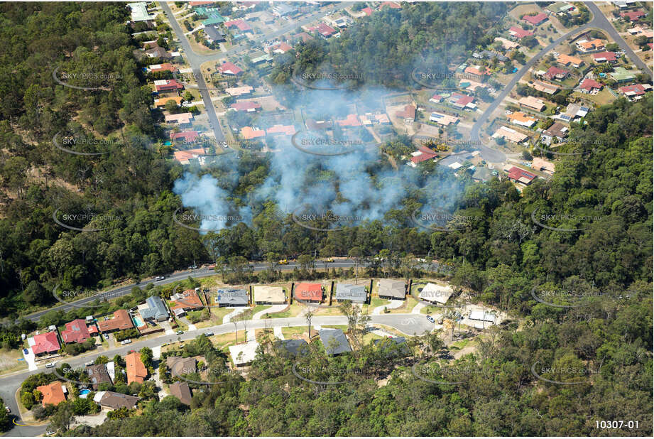 Hazard Reduction Fire at Oxenford QLD Aerial Photography