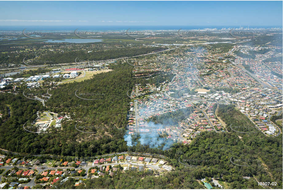 Hazard Reduction Fire at Oxenford QLD Aerial Photography