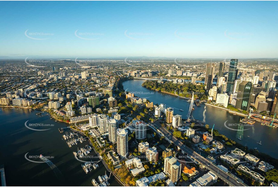 Sunrise Aerial Photo Kangaroo Point QLD Aerial Photography