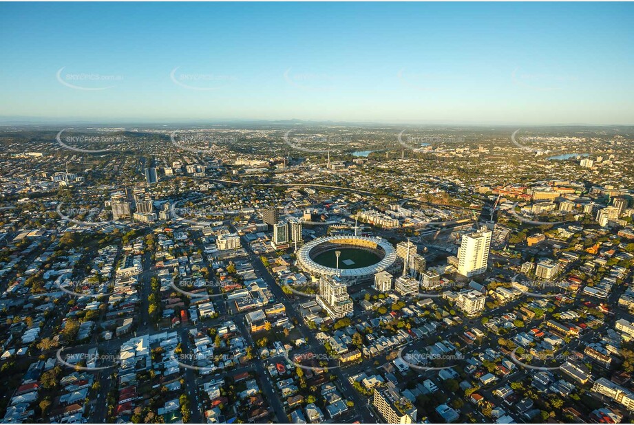 Sunrise Aerial Photo Woolloongabba QLD Aerial Photography