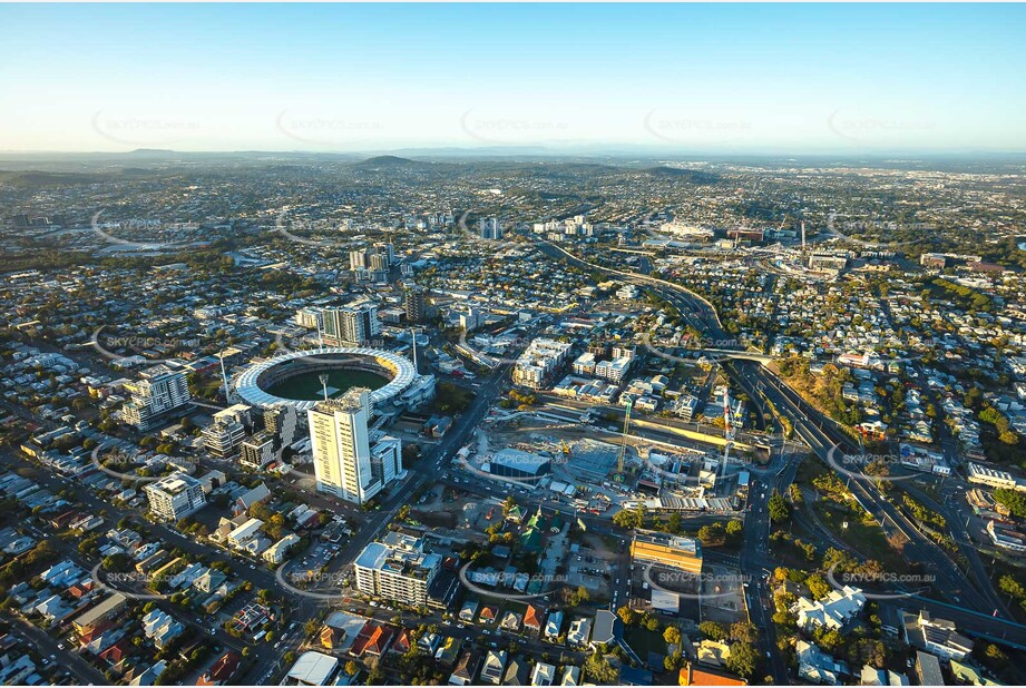 Sunrise Aerial Photo Woolloongabba QLD Aerial Photography