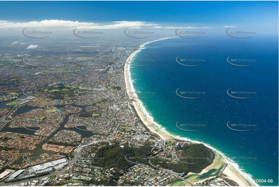 A High Aerial Photo of the Burleigh Heads Area QLD Aerial Photography