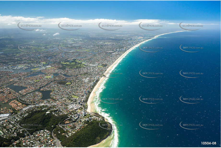 A High Aerial Photo of the Burleigh Heads Area QLD Aerial Photography