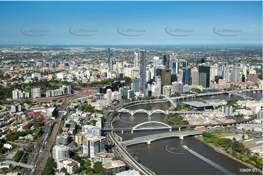 Aerial Photo Brisbane River & CBD QLD Aerial Photography