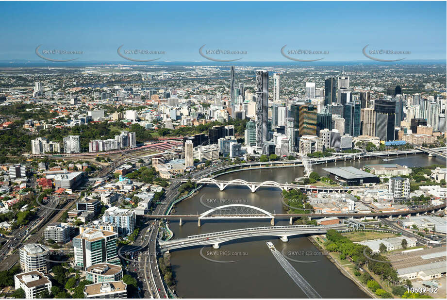 Aerial Photo Brisbane River & CBD QLD Aerial Photography