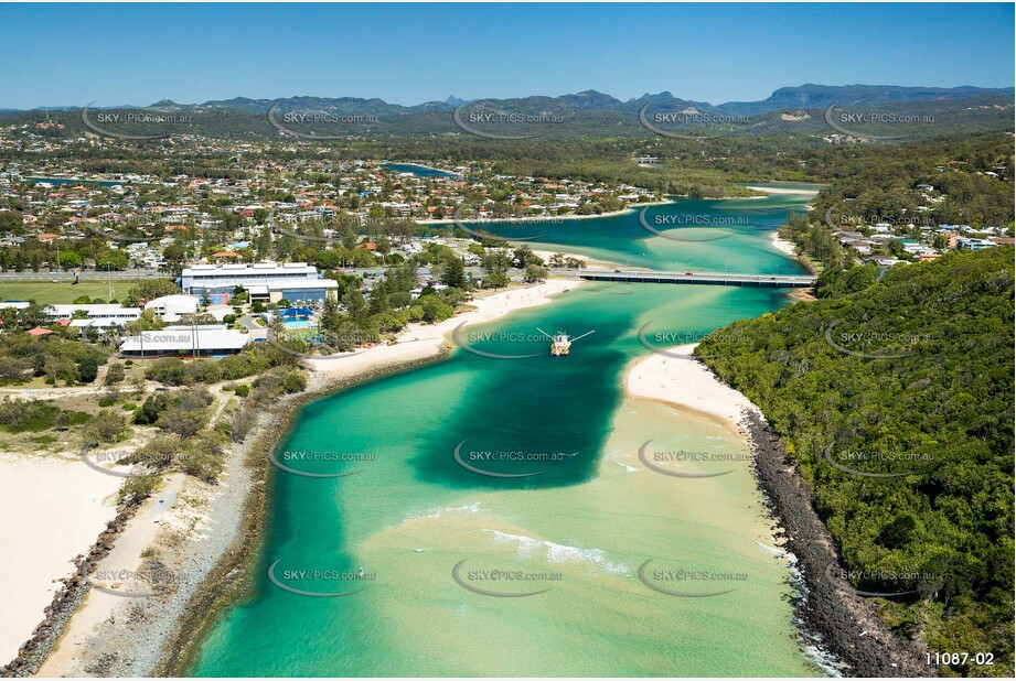 Sand Dredging in Tallebudgera Creek Palm Beach QLD Aerial Photography