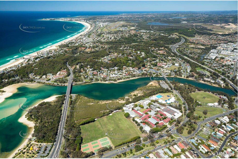 Sand Dredging in Tallebudgera Creek Palm Beach QLD Aerial Photography