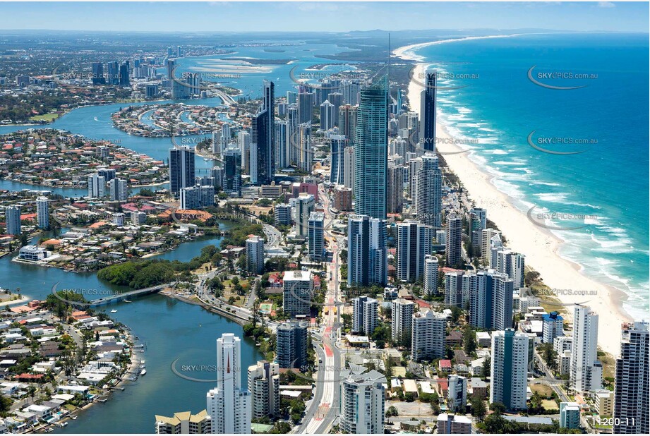 Sunbathing Surfers Paradise QLD Aerial Photography