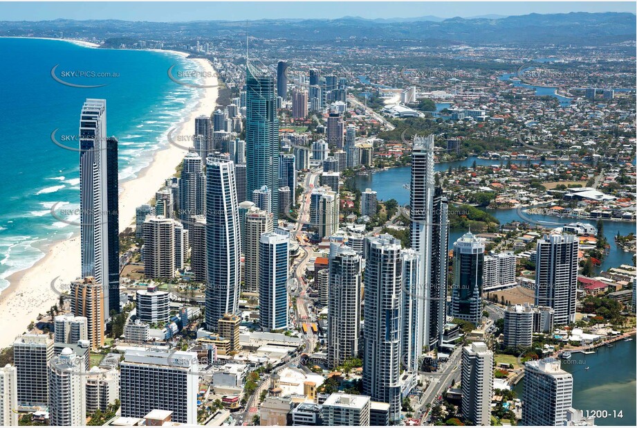 Sunbathing Surfers Paradise QLD Aerial Photography