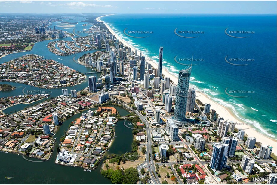 Sunbathing Surfers Paradise QLD Aerial Photography