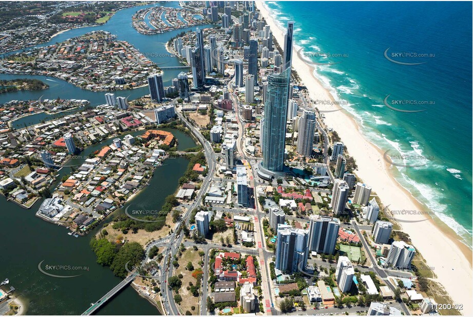 Sunbathing Surfers Paradise QLD Aerial Photography