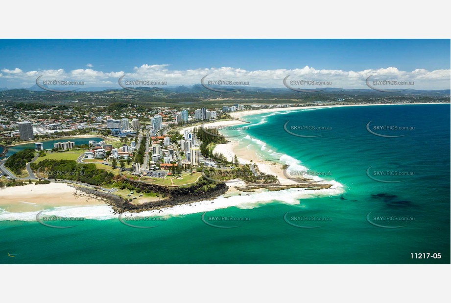 Aerial Photo Coolangatta & Point Danger QLD Aerial Photography