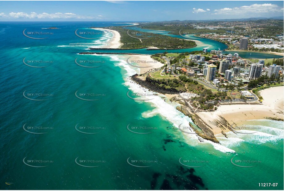 Aerial Photo Coolangatta & Point Danger QLD Aerial Photography