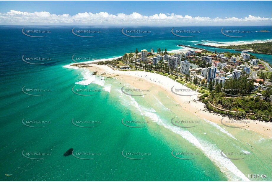 Aerial Photo Coolangatta & Point Danger QLD Aerial Photography