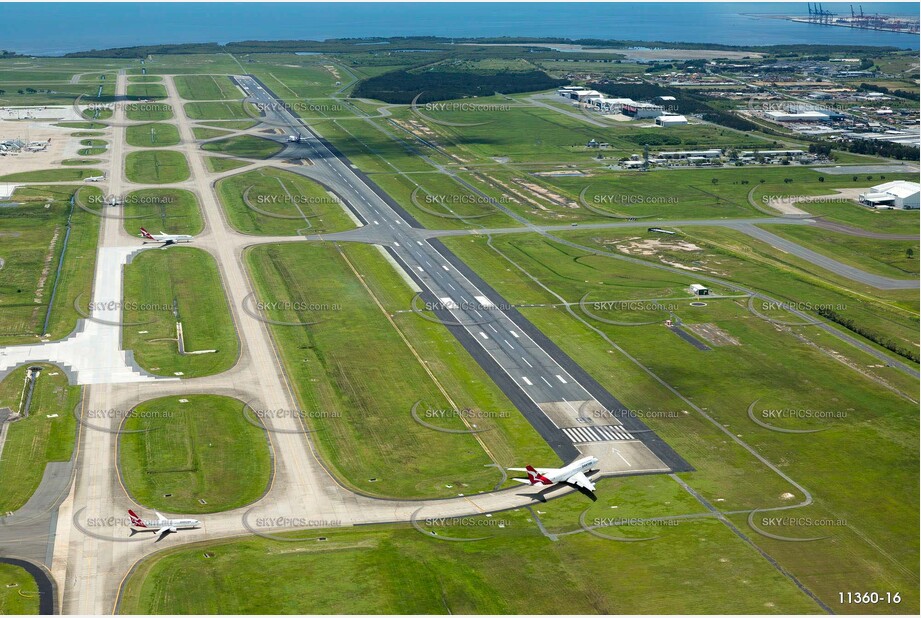 Runway Construction Brisbane Airport QLD Aerial Photography