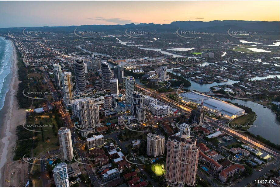 Broadbeach at Last Light QLD Aerial Photography