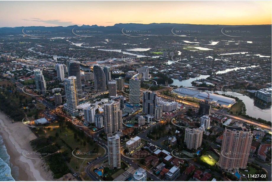 Broadbeach at Last Light QLD Aerial Photography