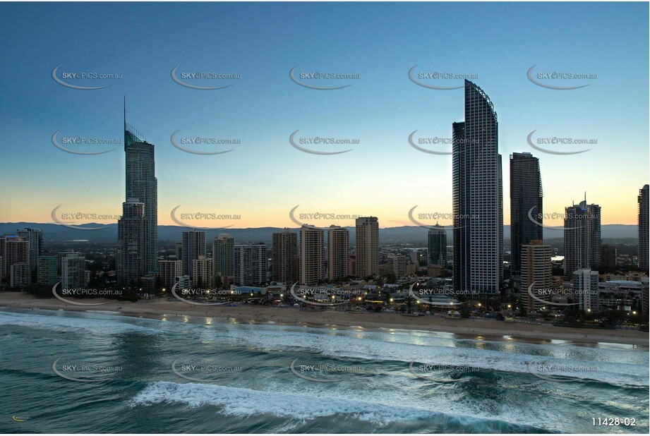 Cavill Avenue Surfers Paradise at Last Light QLD Aerial Photography