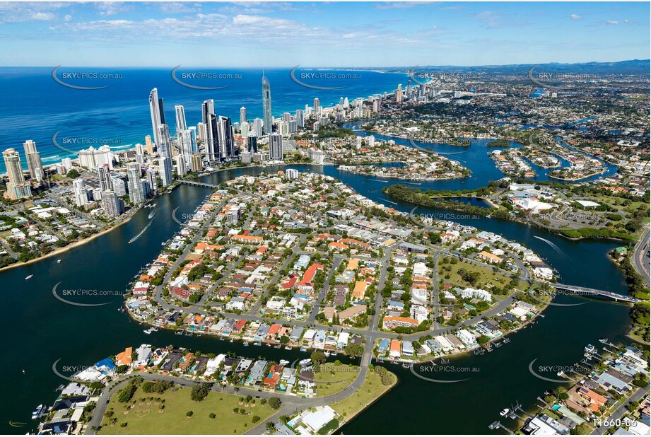 Chevron Island at Surfers Paradise QLD Aerial Photography