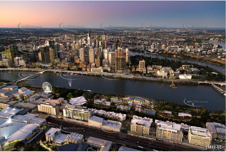 South Brisbane at Dusk QLD Aerial Photography