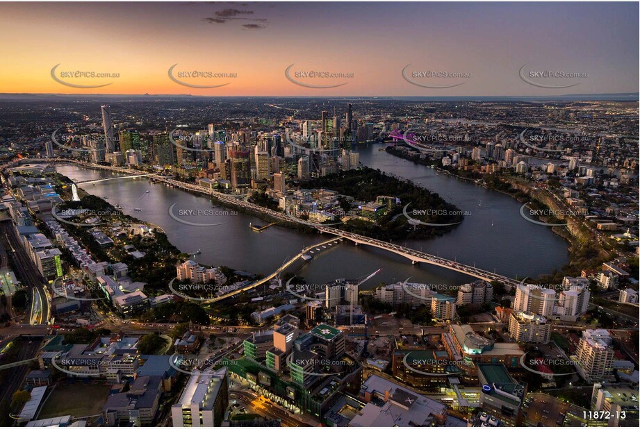 South Brisbane at Dusk QLD Aerial Photography