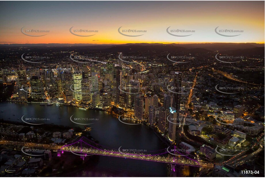 Brisbane at Last Light QLD Aerial Photography