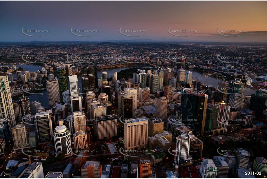 Brisbane City At Dusk QLD Aerial Photography