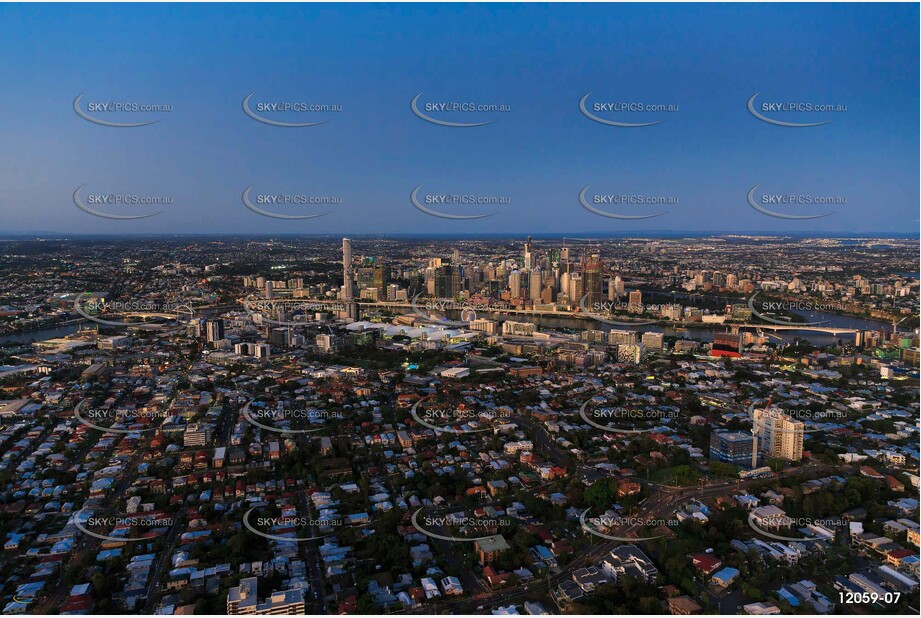 Highgate Hill at Last Light QLD Aerial Photography