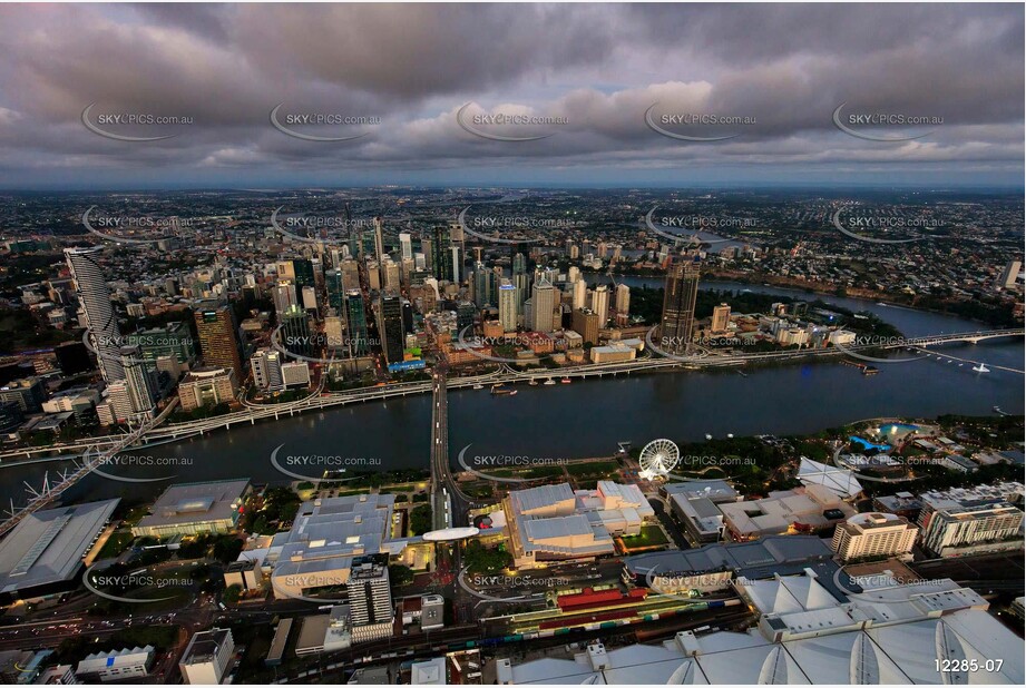 Brisbane City At Dusk QLD Aerial Photography