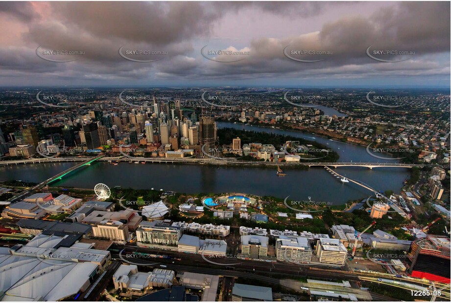 Brisbane City At Dusk QLD Aerial Photography